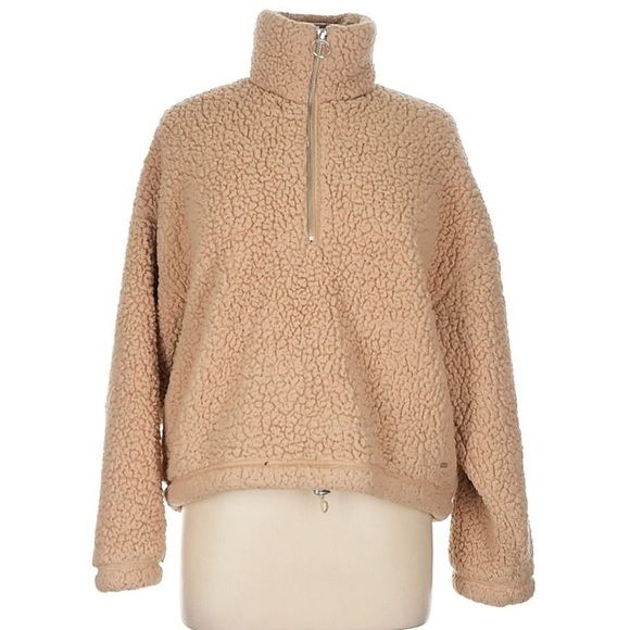 Hollister Jackets & Blazers - Hollister Fleece Teddy Semi-Cropped Half Zip Pullover Small